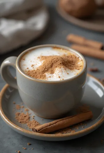 Молоко с корицей в стакане