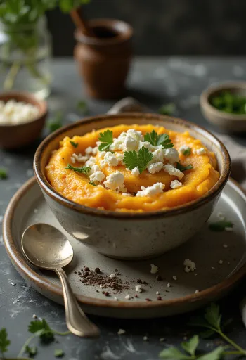 Кибебе с сыром, украшенное свежей кинзой