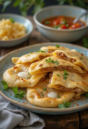 Свежие лепешки Кутаб с зеленью и гранатом