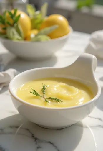 Лимонно-розмариновый соус, поданный к рыбе на гриле