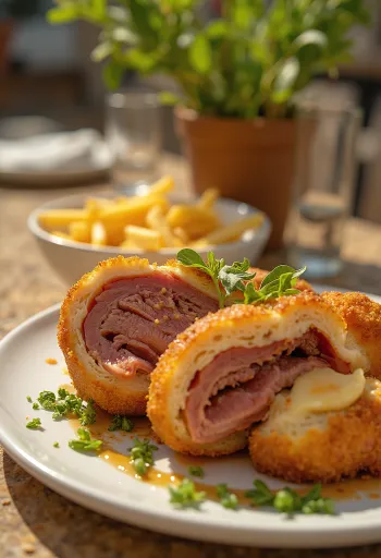 Качопо испанское фаршированное мясо, поданное к столу