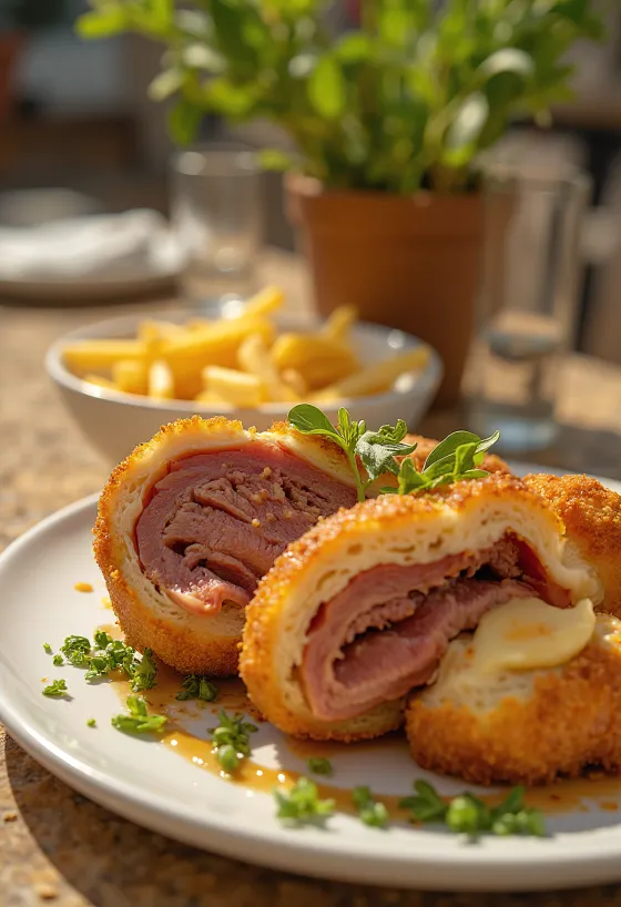 Качопо испанское фаршированное мясо, поданное к столу