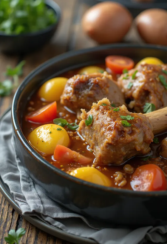 Хашлама с бараниной и овощами