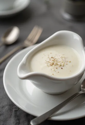 Сливочный соус с розмарином при подаче