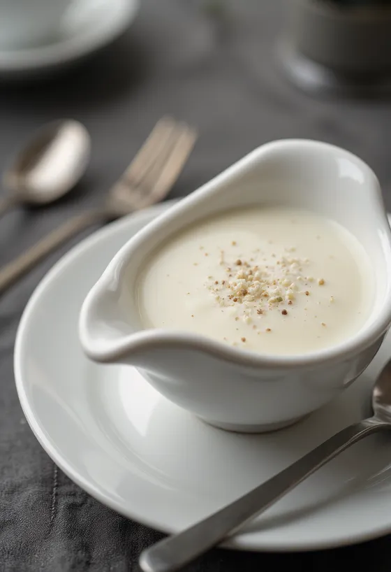 Сливочный соус с розмарином при подаче