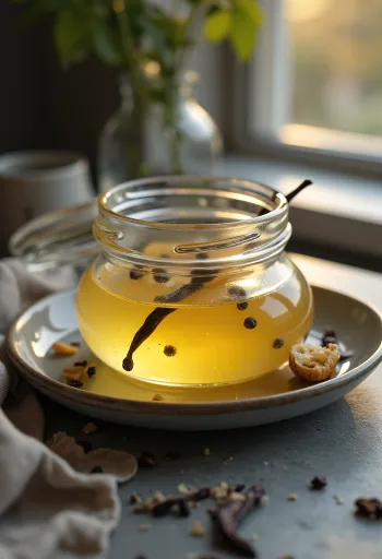 Домашнее ванильное гхи, поданное в красивой стеклянной банке