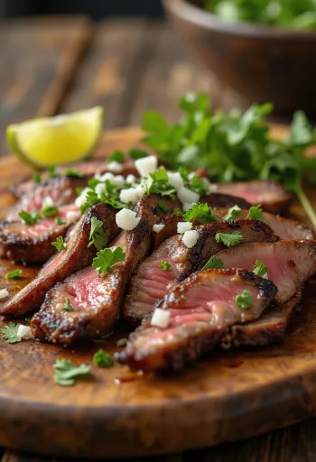 Карне асада, поданная с тортильей и салатом