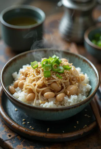 Рис с ферментированными бобами при подаче