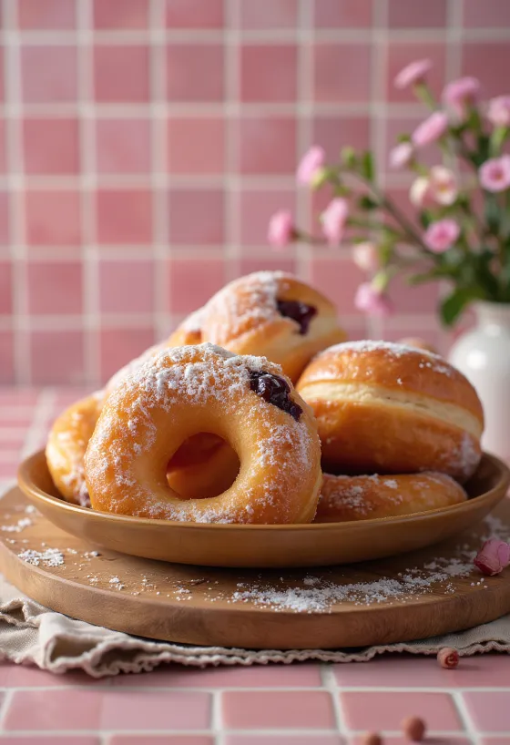 Пончики Pączki при подаче