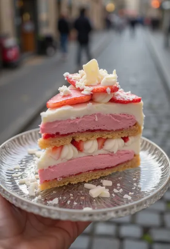 Мороженое Viennetta Strawberry с клубничными слоями и хрустящим шоколадом