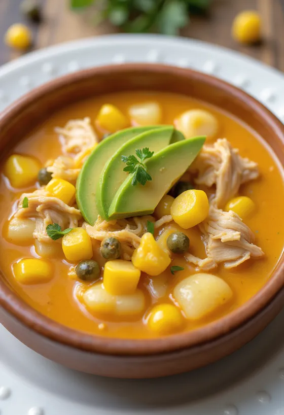 Ахиако с курицей, поданный к столу