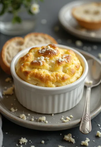 Суфле с сыром фета при подаче