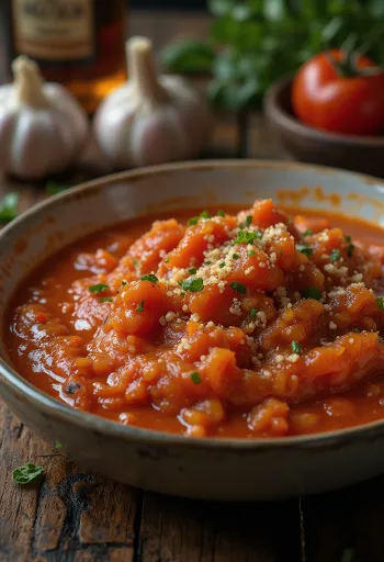 Томатный соус с укропом и чесноком при подаче