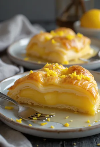 Галактобуреко с лимонным сиропом, тестом фило и манной начинкой