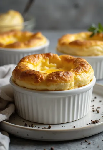 Суфле с сыром Гауда при подаче