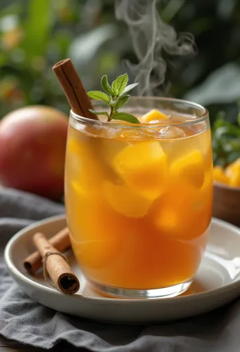 Манговый сидр, поданный в бокале