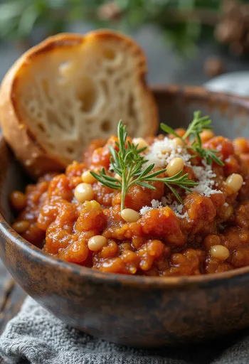 Песто из вяленых томатов при подаче