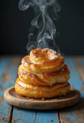 Кюртёшкалач, запеченный до золотистого цвета, посыпанный коричным сахаром