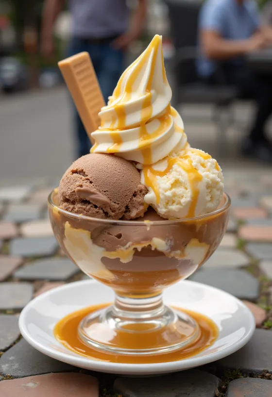 Поданное мороженое Baskin-Robbins Gold Medal Ribbon