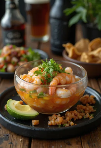 Севиче миксто с соком лайма и авокадо