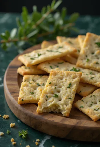 Кнеккеброд с травами, украшенный свежим базиликом