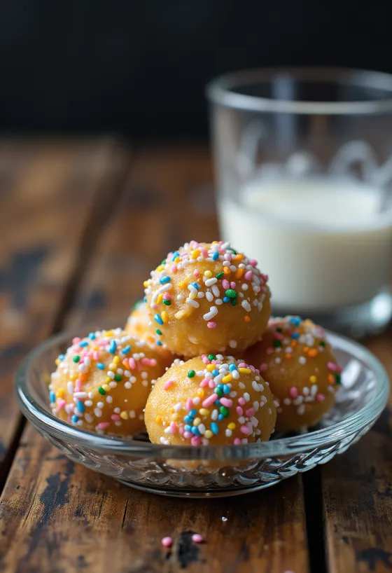 Пуншевые шарики, обвалянные в разноцветных конфетах