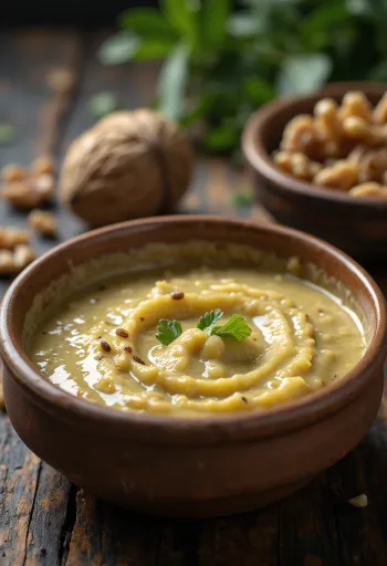 Сливочный соус песто с грецкими орехами при подаче