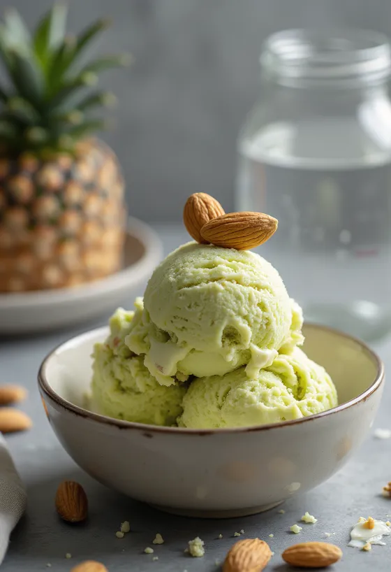 Поданное мороженое Baskin-Robbins Pistachio Almond