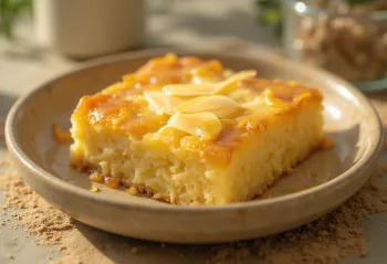 Пирог из маниока, золотисто-коричневая выпечка, поданная с макапуно