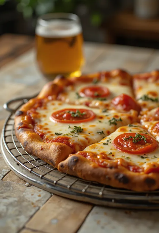 Пицца в стиле Нью-Йорк с тонким тестом и большими кусками