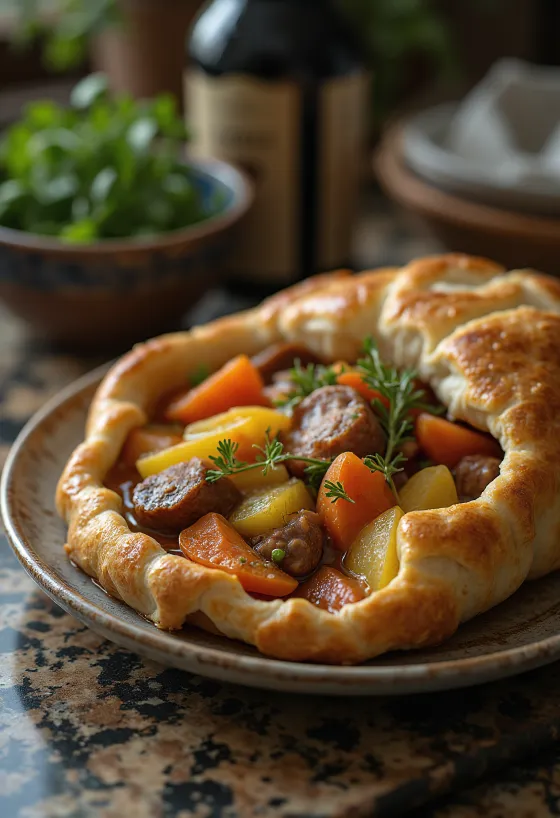 Бекеоффе подается со свежим хлебом