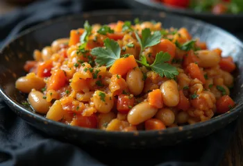 Чакалака с помидорами, поданная с овощами и специями