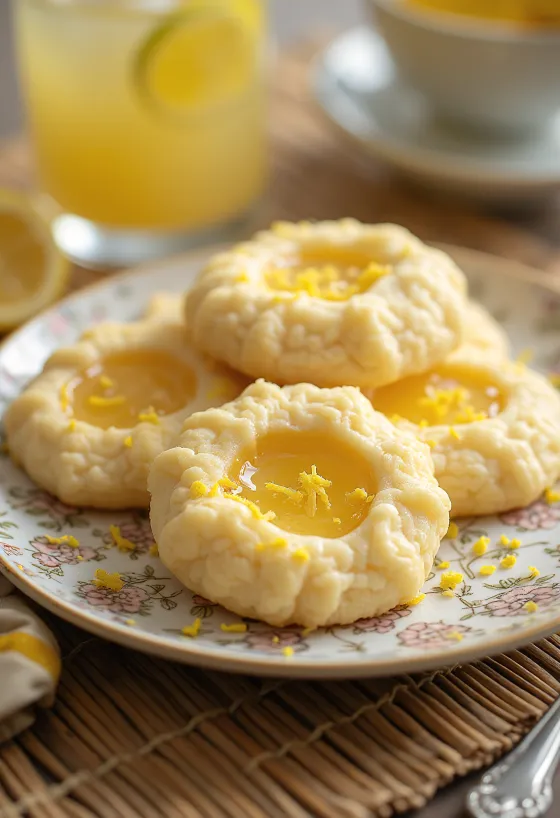 Медово-лимонное линцерское печенье, поданное к столу