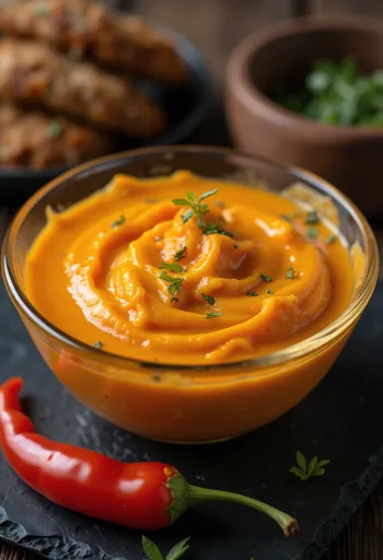 Сливочный соус с паприкой при подаче