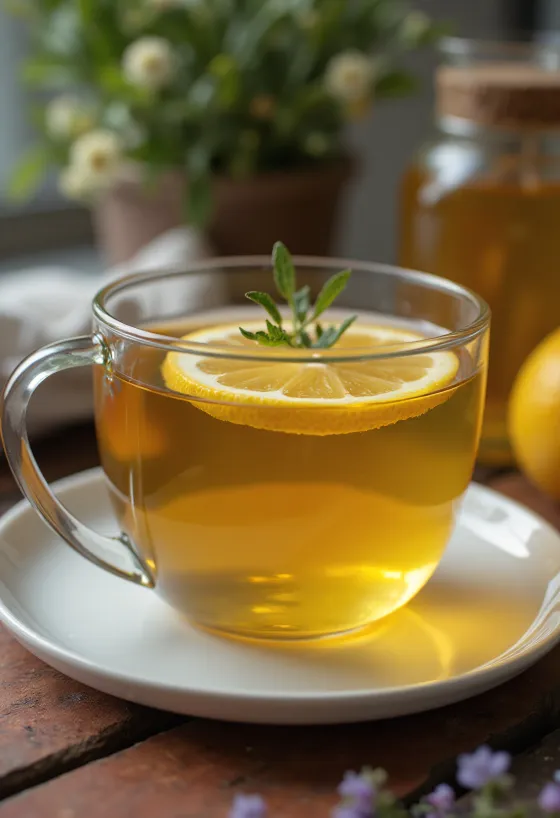 Свежезаваренный липовый чай