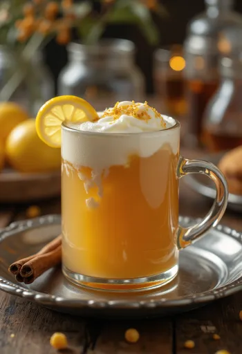 Сидр с липовым цветом, поданный в стакане