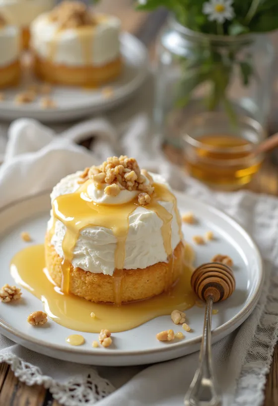 Торт с греческим йогуртом в элегантной подаче