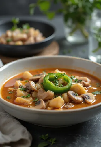 Суп Баконьский разбойник с богатыми овощами и копченым мясом