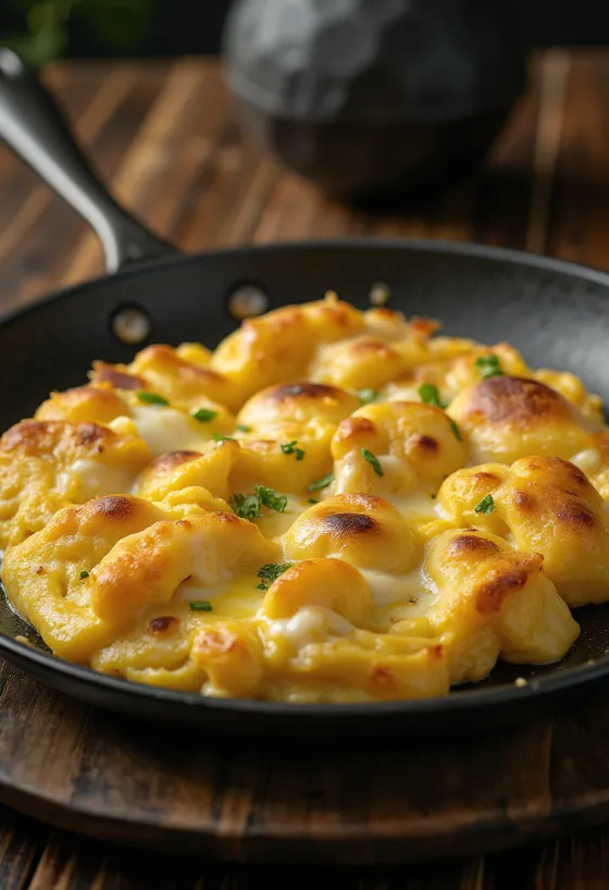 Мбею с яйцом, поданное кусочками золотисто-коричневого цвета