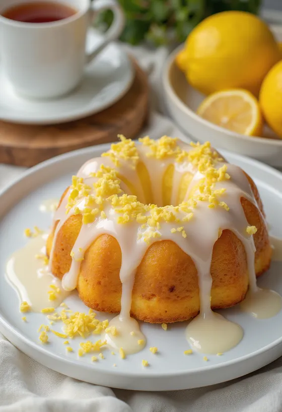 Корично-лимонный кекс при подаче