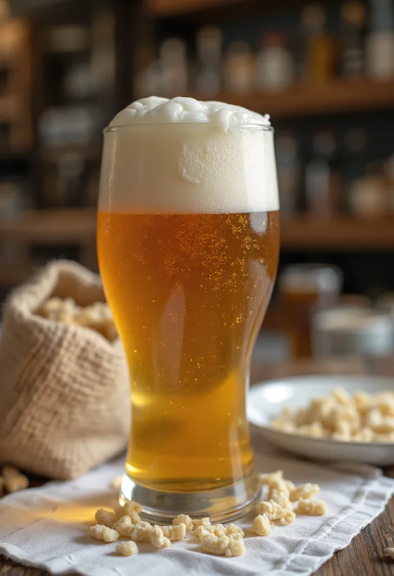 Домашнее пиво, поданное в бутылке