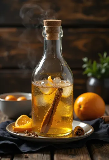 Американский сладкий сидр в бокале со специями