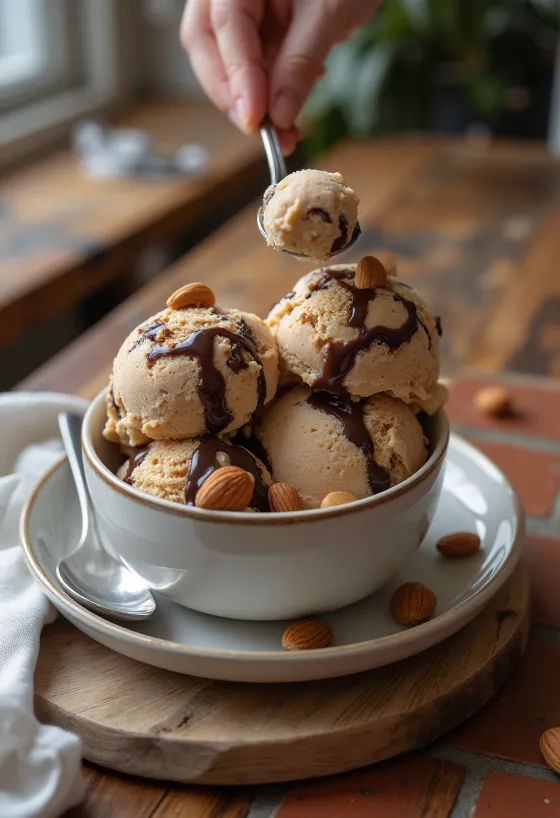 Мороженое Jamoca Almond Fudge при подаче