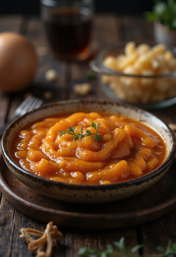 Острый соус митмита, поданный с хлебом инджера