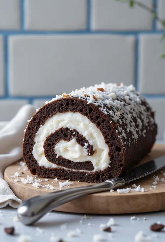 Кокосовый рулет по домашнему рецепту