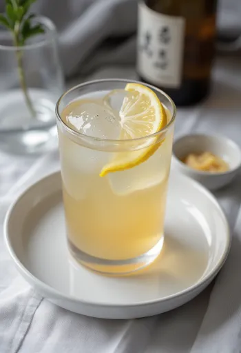 Японский сидр на основе саке, поданный в бокале