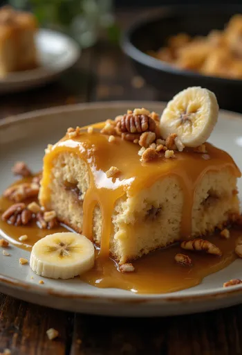 Карамельно-банановый торт с украшением