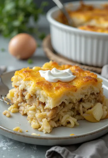 Запеканка из савойской капусты, слоенная сочным фаршем и мягкой рисовой начинкой