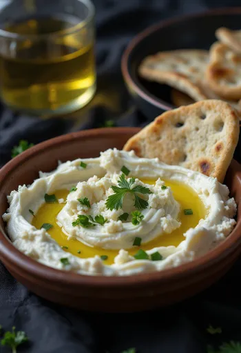 Йогуртовый соус Хайдари поданный со свежими овощами