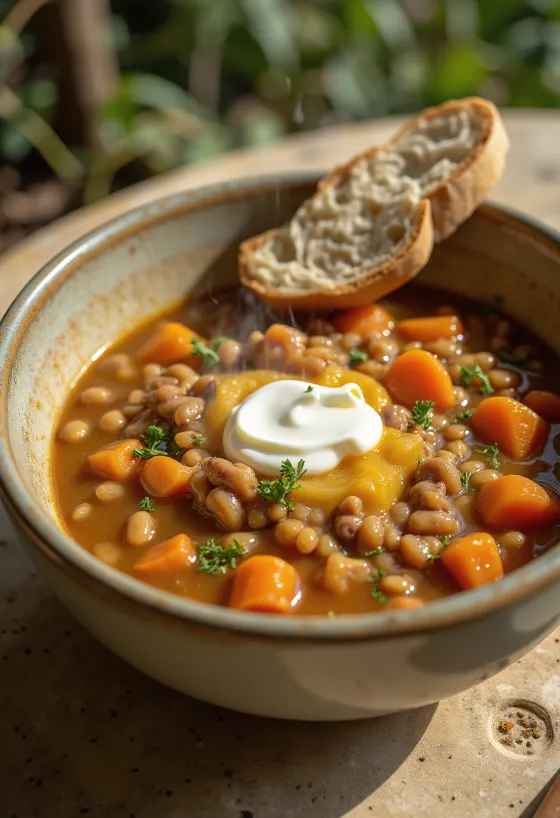 Пряная тушеная чечевица при подаче